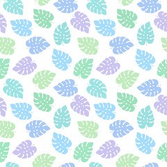 Seamless pattern with monstera leaves