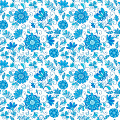 Seamless decorative floral pattern