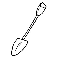 Shovel icon. Vector illustration of garden shovel. Hand drawn garden shovel.