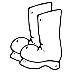 Garden rubber boots. Vector illustration of rubber boots.