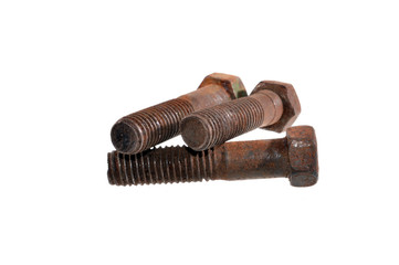 rusty bolt isolated on white background