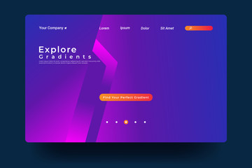 Website Landing Page with gradient colorful Background. Modern design. Easy editable For landing page, banner, website, homepage, card, ui, or apps. Vector illustration