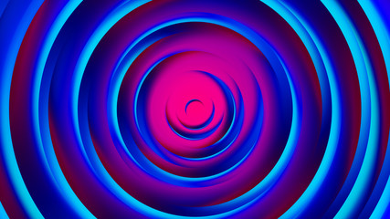 Naklejka premium Pink purple neon circles abstract background.3D illustration with paper cut style.