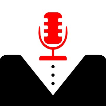 Red Microphone And Black Suit On A White Background, Vector