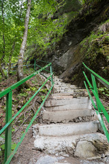 staircase out of the Breitachklamm gorge, destination near Oberstdorf