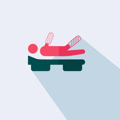 patient laying on bed flat vector icon - ui icon vector