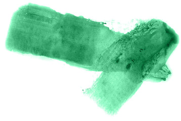 Fototapeta premium Abstract watercolor background hand-drawn on paper. Volumetric smoke elements. Green color. For design, web, card, text, decoration, surfaces.