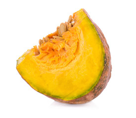 slice pumpkin isolated on white background.