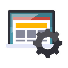 eCommerce platform isolated flat color icon