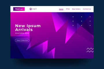 Website Landing Page with gradient colorful Background. Modern design. Easy editable For landing page, banner, website, homepage, card, ui, or apps. Vector illustration