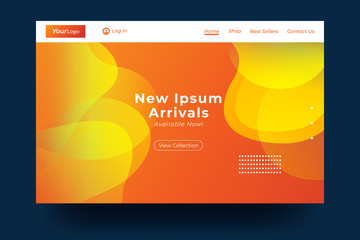 Website Landing Page with gradient colorful Background. Modern design. Easy editable For landing page, banner, website, homepage, card, ui, or apps. Vector illustration