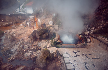 Caldera in Furnas, Azores, Portugal.