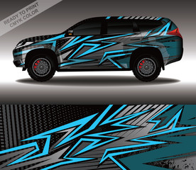 Car wrap decal design vector, custom livery race rally car vehicle sticker and tinting.