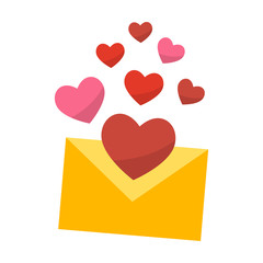 love message isolated flat color icon
