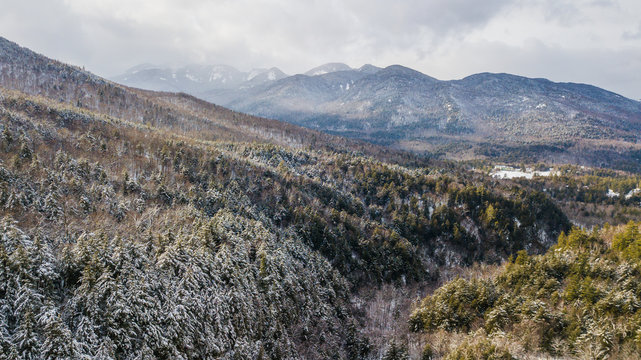 Aerial Photos Adirondack Mountains Snowy Winter