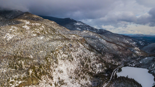 Aerial Photos Adirondack Mountains Snowy Winter