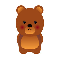 Fototapeta premium Cartoon funny cute bear isolated on white background