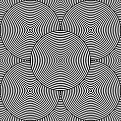 Seamless black and white pattern with abstract circle decorative element vector background. Perfect for wallpapers, pattern fills, web page backgrounds, surface textures, textile