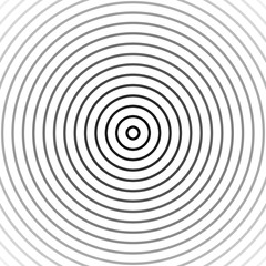 Fototapeta premium Concentric circle element. Black and white color ring. Abstract vector illustration for sound wave, Monochrome graphic. Concentric Circle Elements. Background. Abstract circle pattern. Black and white