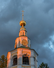 A fragment of the bell tower of the Transfiguration Cathedral Uglich Kremlin