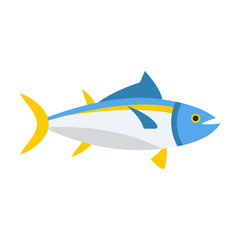 tuna flat color vector icon