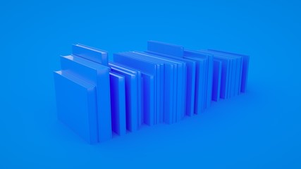 Obraz premium Simplified Blue Stack of Books. 3d illustration