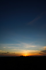 sunset with red clouds in zanzibar