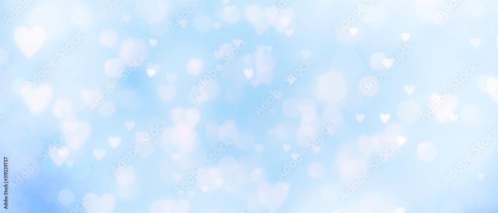 Wall mural abstract blue background withe many hearts - concept love