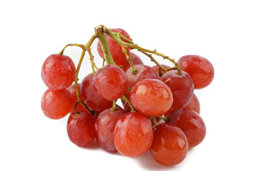 Red grape isolated over white background