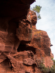 General view of the reddish caves of Can Riera very similar to the Antelope canyon.