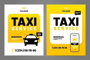 Vector layout design template for taxi service. © dimakostrov