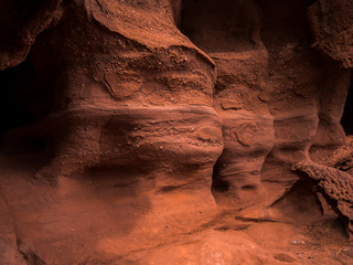 General view of the reddish caves of Can Riera very similar to the Antelope canyon.