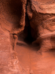 General view of the reddish caves of Can Riera very similar to the Antelope canyon.
