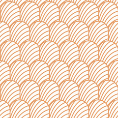 Art deco vintage shell geometric seamless vector pattern.