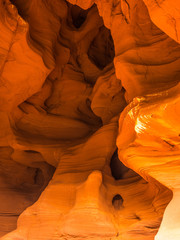 General view of the reddish caves of Can Riera very similar to the Antelope canyon.