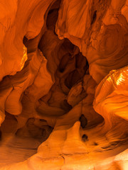 General view of the reddish caves of Can Riera very similar to the Antelope canyon.