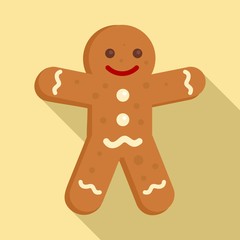 Gingerbread man icon. Flat illustration of gingerbread man vector icon for web design
