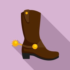 Cowboy boot icon. Flat illustration of cowboy boot vector icon for web design