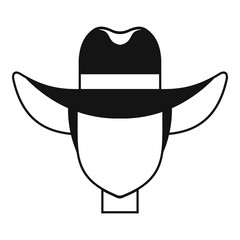Cowboy hat icon. Simple illustration of cowboy hat vector icon for web design isolated on white background