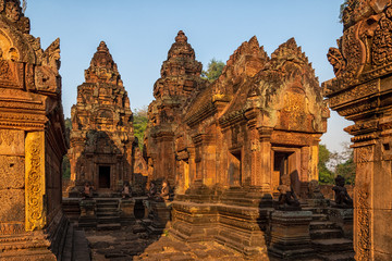 Fototapeta na wymiar Die Tempelanlage Banteay Srei in Kambodscha