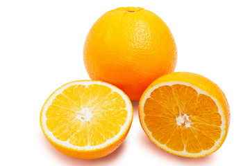 fresh oranges isolated on a white background