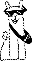 cute doodle alpaca for greeting cards, prints, kids illustrations and thematic designs © Omichka