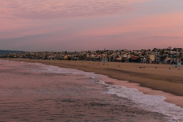 Sunrise on California beach in Los Angeles