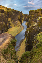Fjadrargljufur Canyon in the south of Iceland