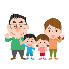 家族　ファミリー　親子　4人家族　