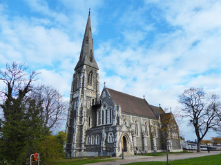 Fototapeta na wymiar St Alban's Gothic Church in Copenhagen, Denmark