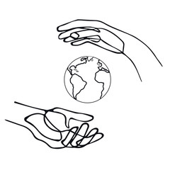 Line art hands vector illustration
