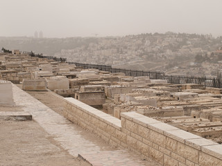 DEC 2019 the Mount of Olives cemetery Jerusalem, Israel.