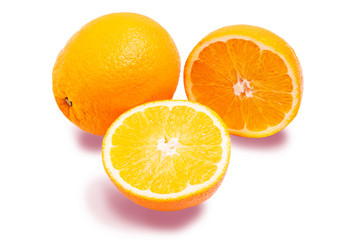 Fototapeta na wymiar fresh oranges isolated on a white background