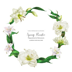 Bridal round shape wreath with white flowers